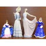 Two Lladro figures, a/f,