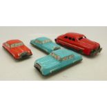 Four tin-plate model vehicles,