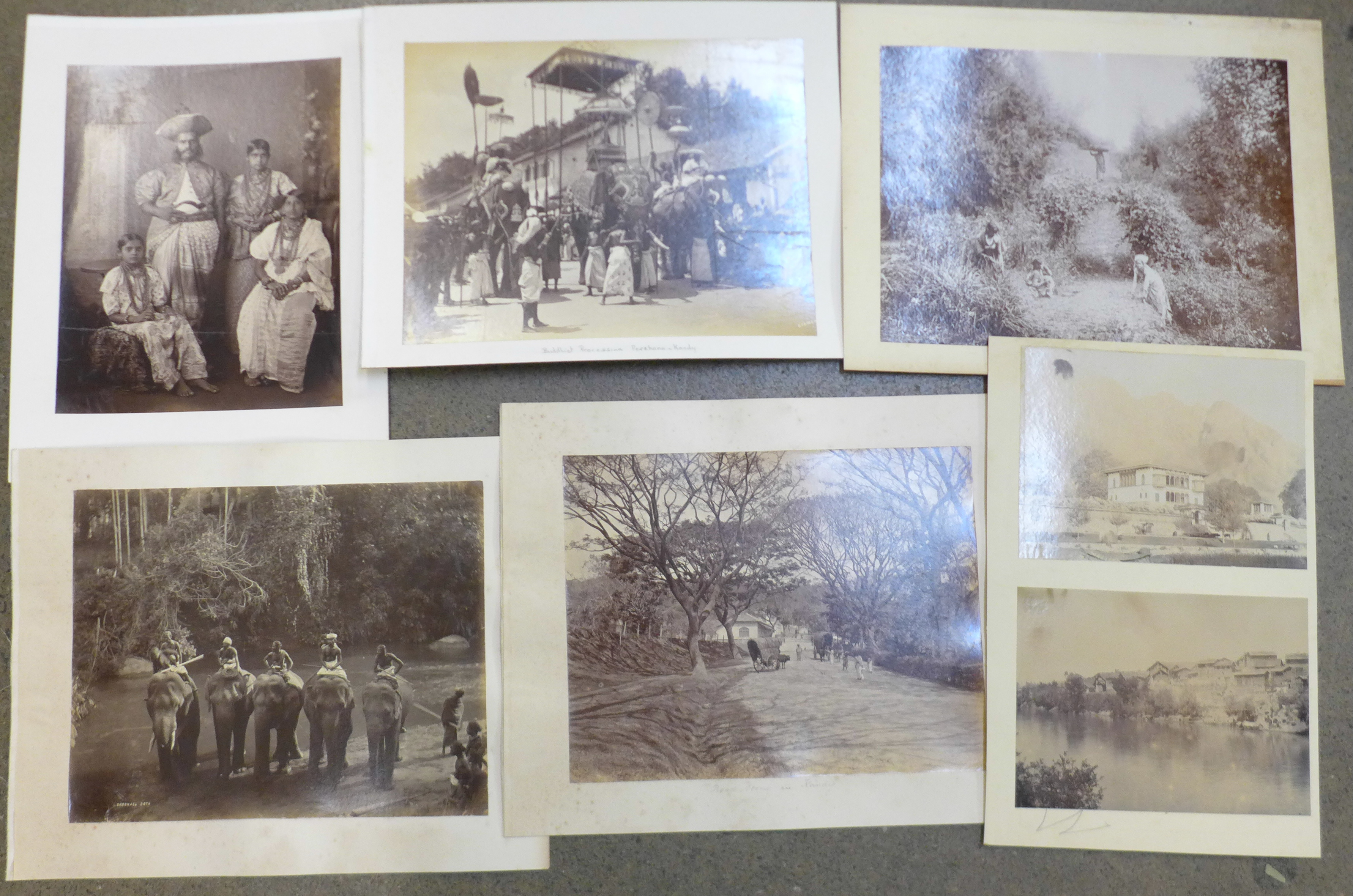 Large albumen photographs, 1890's, India, Ceylon and Burma, including Burmese chieftain with family,