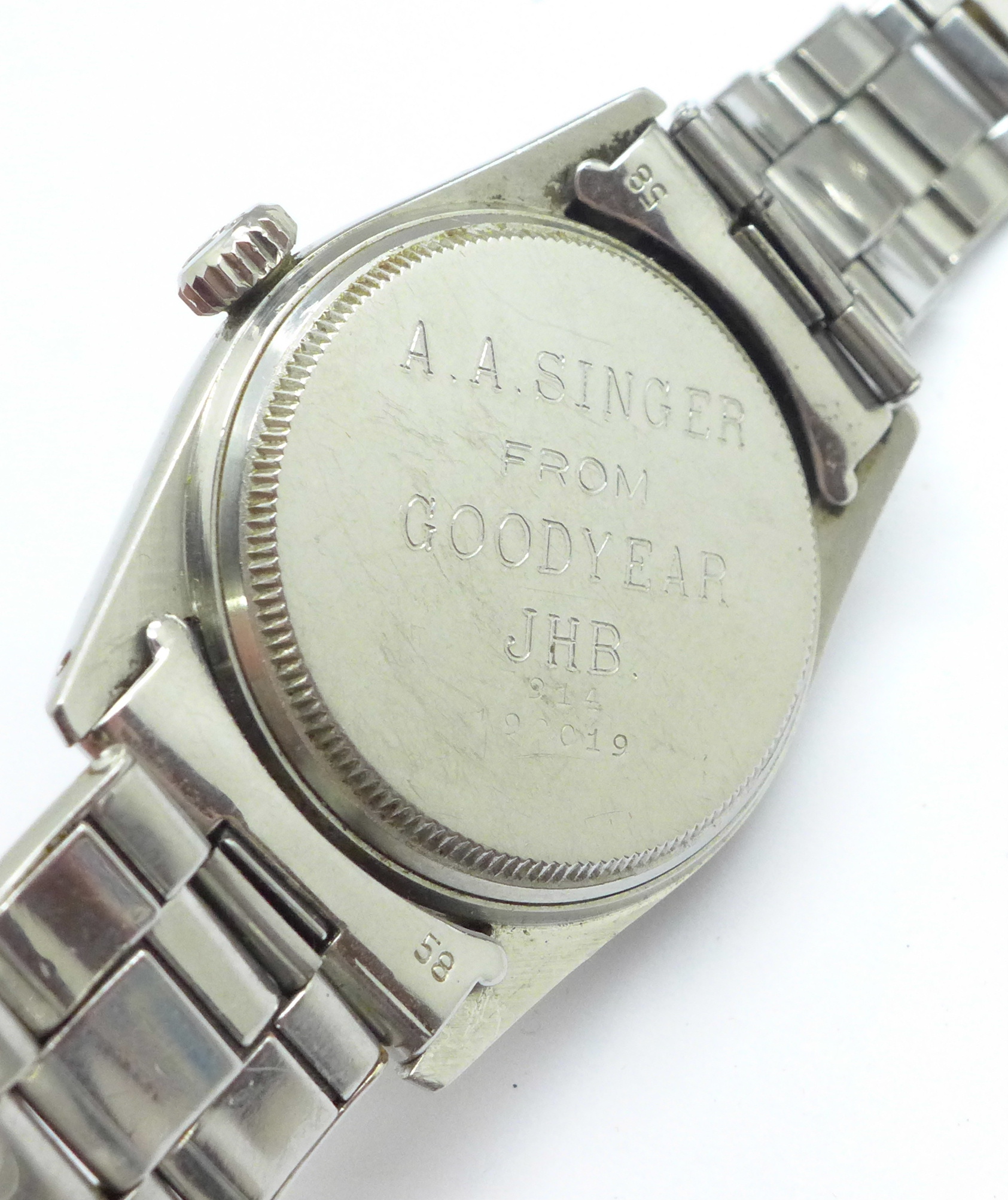 A gentleman's stainless steel Tudor Prince Oysterdate 34 date wristwatch with roulette date, - Image 3 of 4