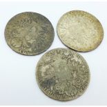 Three Marie Theresia silver coins