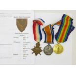 A set of three WWI medals to Pte. J. McEwen S.A.V.R.