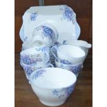 A Shelley Blue Spray china tea service