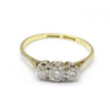 An 18ct gold, platinum and diamond ring, 1.
