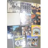 Ten The Beatles LP's including six with silver and black labels,