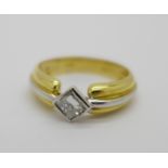 An 18ct gold and diamond ring, 4.