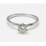 A platinum set diamond solitaire ring, 0.43 carat diamond weight, 3.