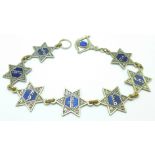 A Star of David enamelled wall hanging, by Zavur,