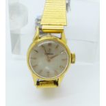 A lady's 18ct gold cased Omega wristwatch