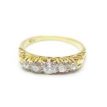 An 18ct gold, five stone diamond ring, 2.