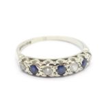 An 18ct gold, diamond and sapphire ring, 2.