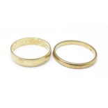 Two 9ct gold wedding rings, 3g,