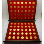 A set of seventy silver gilt 'Our Royal Sovereigns' coins