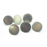 Six Georgian silver buttons,