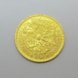 A Polish 10 zlotych gold coin, 3.