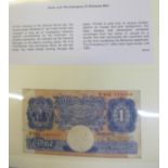 A folder of forty assorted vintage UK banknotes