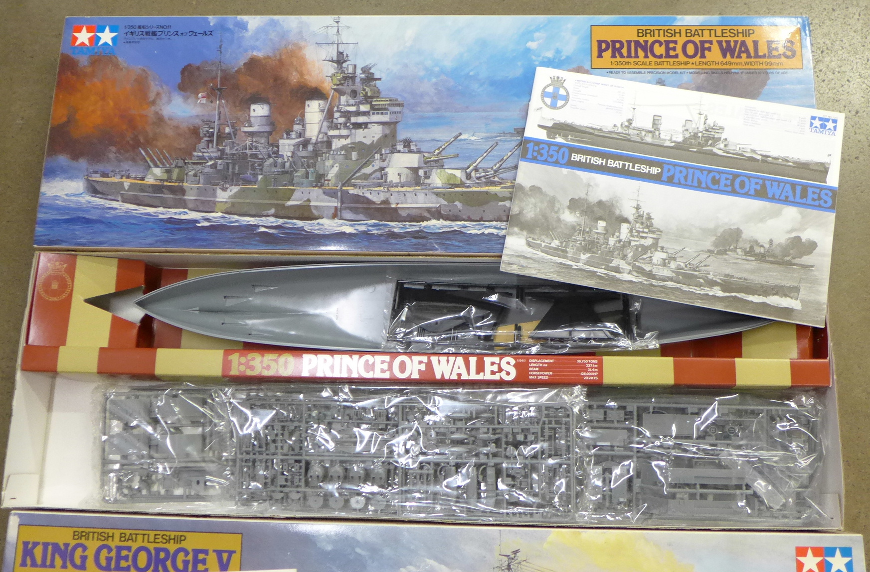 Two Tamiya model kits, Prince of Wales and King George V, boxed, - Image 3 of 3