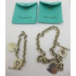 A silver Tiffany necklace and bracelet,