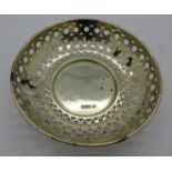 A pierced silver sweetmeat dish,