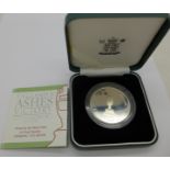 A Royal Mail England Ashes Victory commemorative medal, boxed with certificate, 925 silver, 28.