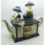A Tony Carter Bloomingdales novelty teapot