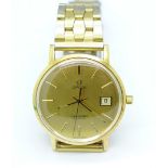 A gentleman's 18ct gold cased Omega Seamaster quartz date wristwatch