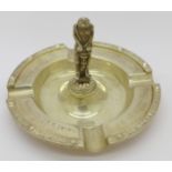 A silver presentation ashtray with silver miner from Gold Fields of South Africa Limited, 168.
