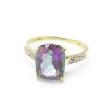 A 9ct gold, mystic topaz and diamond ring, 1.