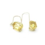 A pair of 9ct gold and citrine earrings