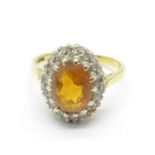 An 18ct gold cluster ring, 4g,