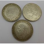 Three 1935 crowns,