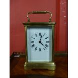 A French brass carriage clock