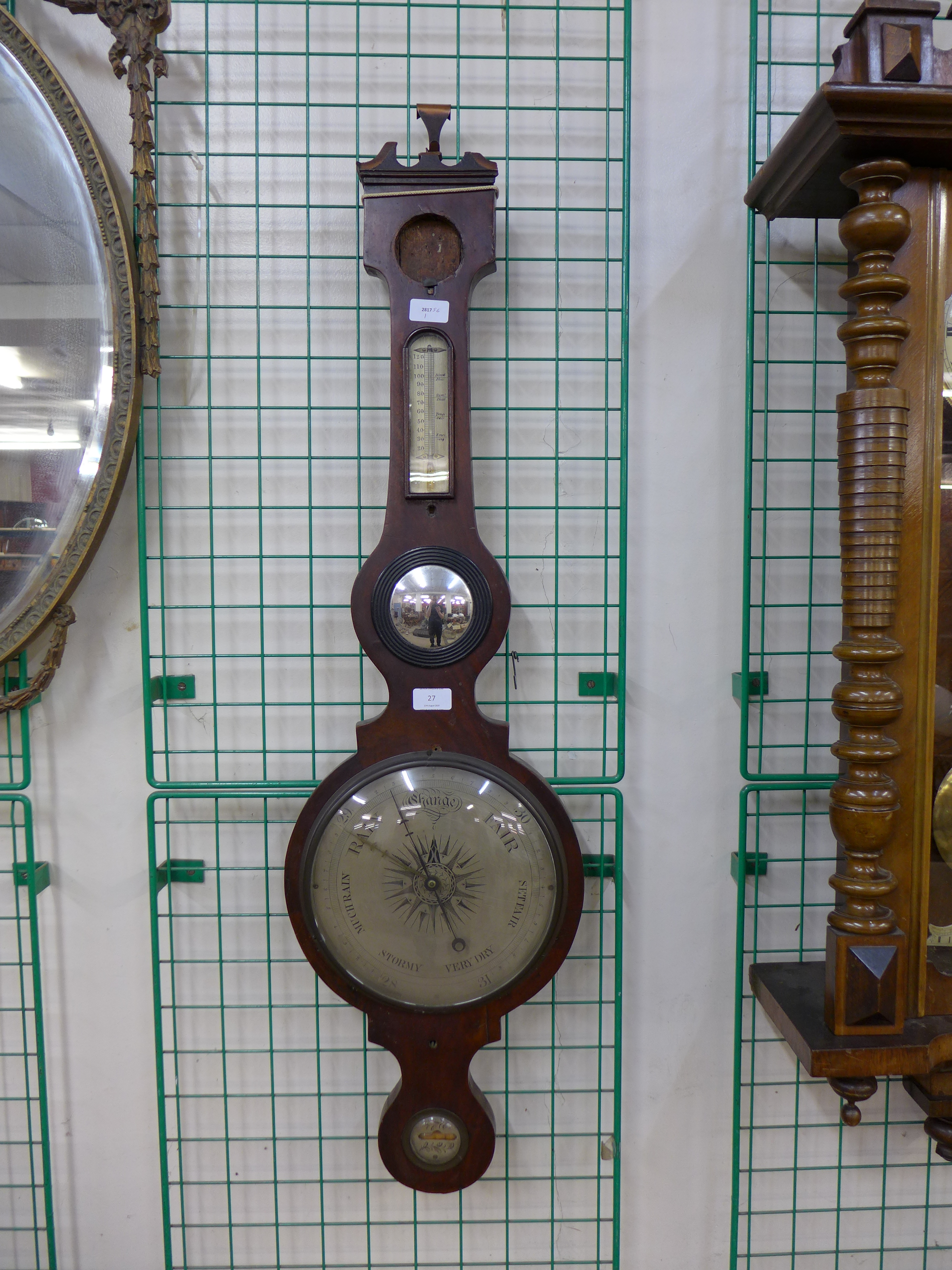 A 19th Century mahogany banjo barometer