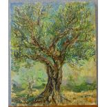 French Impressionist School, landscape, impasto oil, indistinctly signed verso, 46 x 38cms,