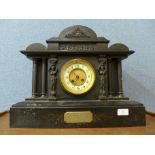 A 19th Century French Belge noir mantel clock