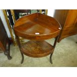 A George III inlaid mahogany corner washstand