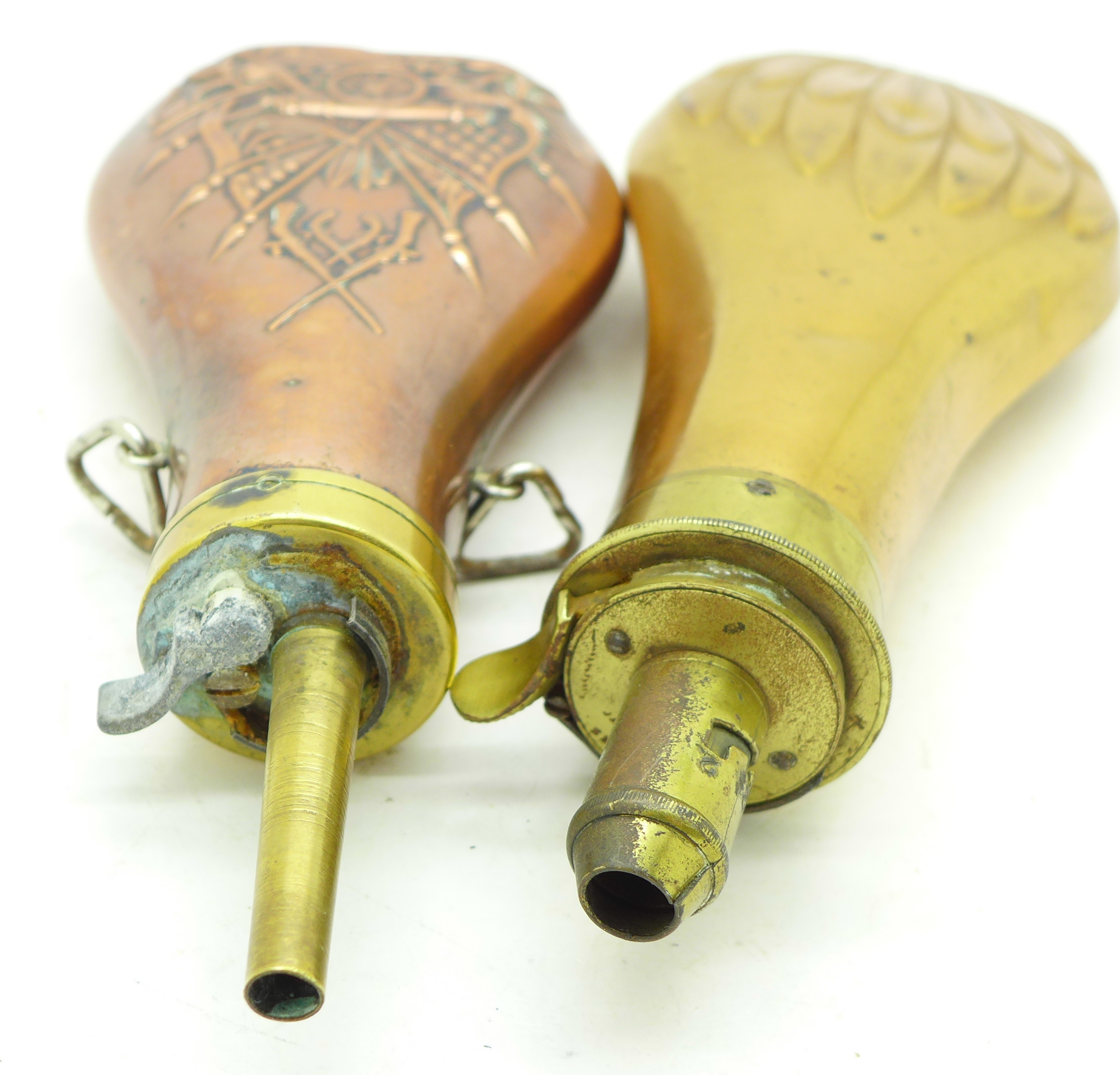 Two powder flasks, - Image 2 of 2