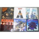 Six LP records including Rubber Soul