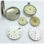 Watch movements and a silver pair case