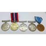 Five medals including British War medal to Capt. E.J.