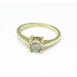 A 9ct gold and diamond solitaire ring, 2.