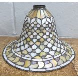 A 1940's mother of pearl and glass set ceiling light shade