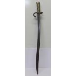 A French Chassepot 1866 model bayonet