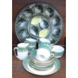 An Oyster plate and a Gladstone china tea service,