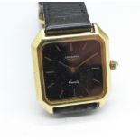 A Longines 9ct gold quartz wristwatch,