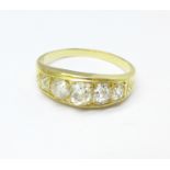 A Victorian five stone diamond ring, over 1.75ct diamond weight, tests as 18ct gold, 3.