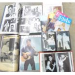 A collection fo Elvis pictures and five Elvis Monthly publications