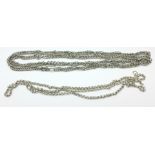 A silver belcher chain and one other chain