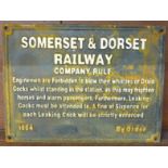 A cast iron railway sign,