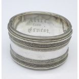 A Victorian bangle, tests as silver, 51.